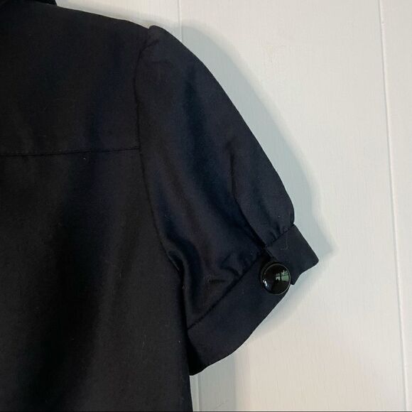 NWT - J. Crew Wool Ruffle Black Dress - Picture 4 of 6